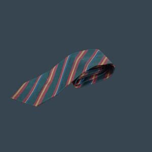 Men's Vintage Superba Green Striped Tie 100% Dacron Polyester Washable